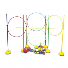 Hoops and Poles Agility with Balls, Beanbags and Blindfold Set