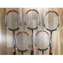 Broken strings are as a result of misuse - users dragging the racket on the floor, hence strings are all breaking at the top