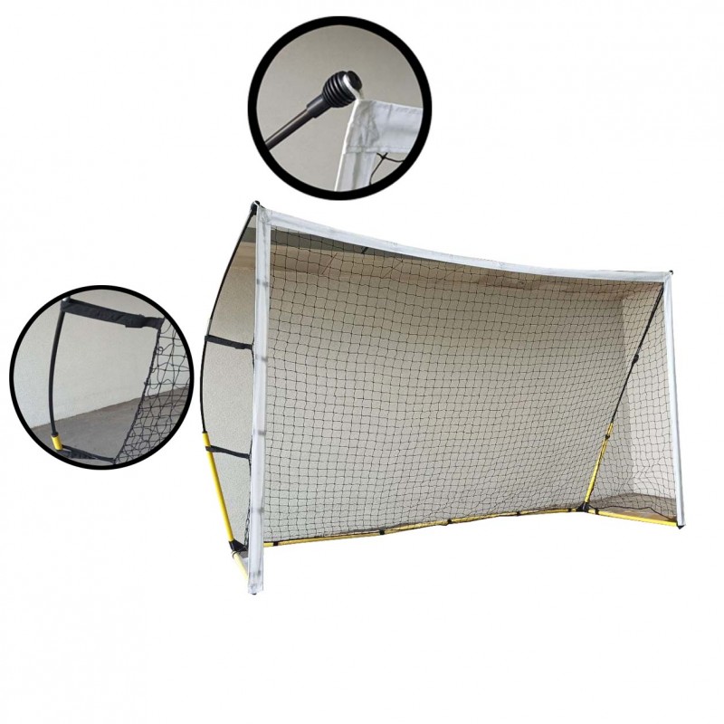Portable Soccer Net (Yellow/White) Football Net Sizes 2.4m x 1.5m